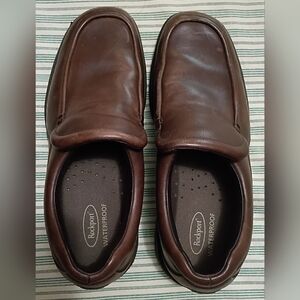 Rockport Mens 12M Dark Brown Leather Slip-On Loafers
